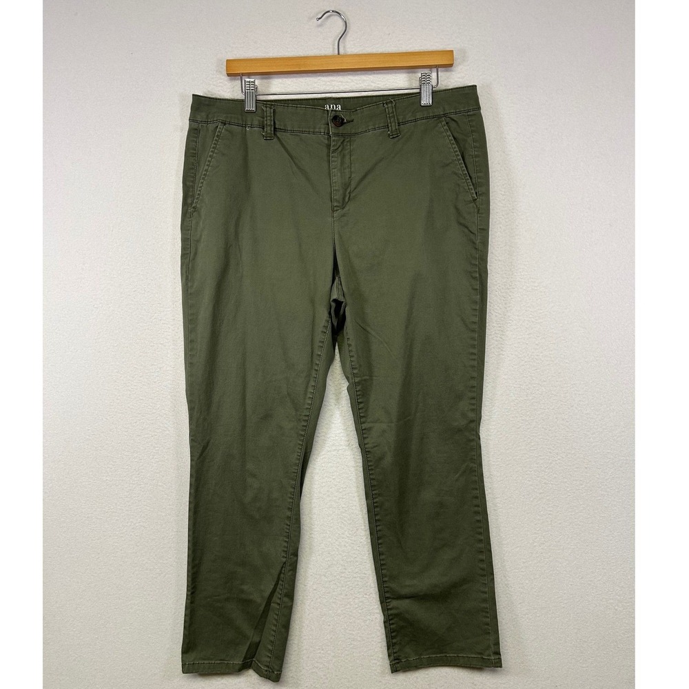 Casual Utility a.n.a Womens 14 Olive Green Chino Crop Stretch Cotton Pants